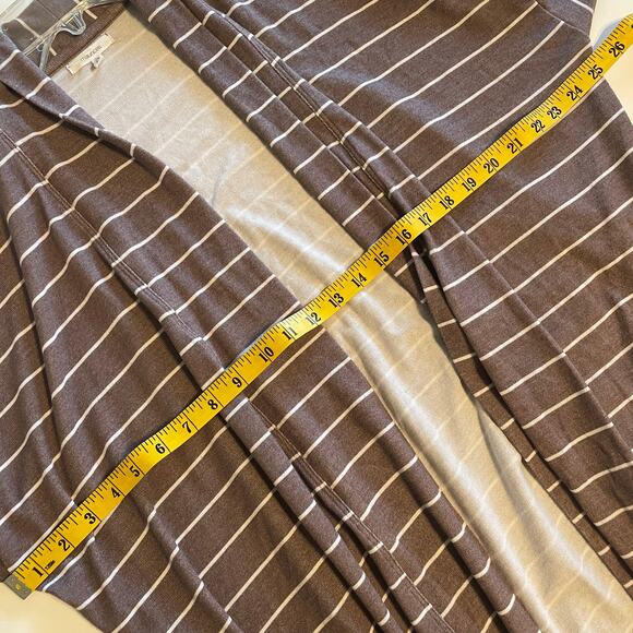 Maurices Cocoa Striped Cardigan Womens Size 2X Open Knit Pocket Topper Layer - Picture 7 of 7